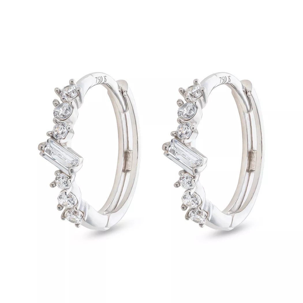 L' Atelier Gold 18 Karat by Manor - Ohrringe, One Size, Weissgold