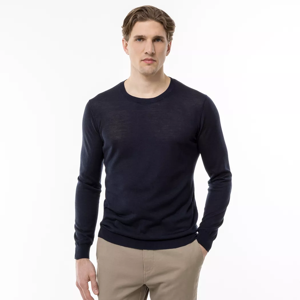 Manor Man - Pullover, Rundhals, langarm, für Herren, Marine, Größe XXL