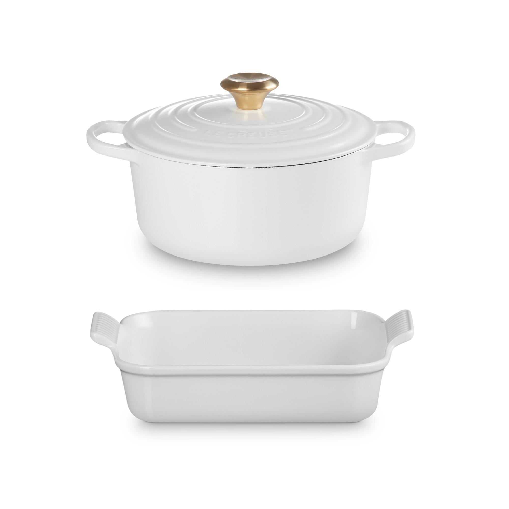 Le Creuset Signature Kochset – 5-teilig, Emailliertes Gusseisen, Kirschrot, Mit Deckeln
