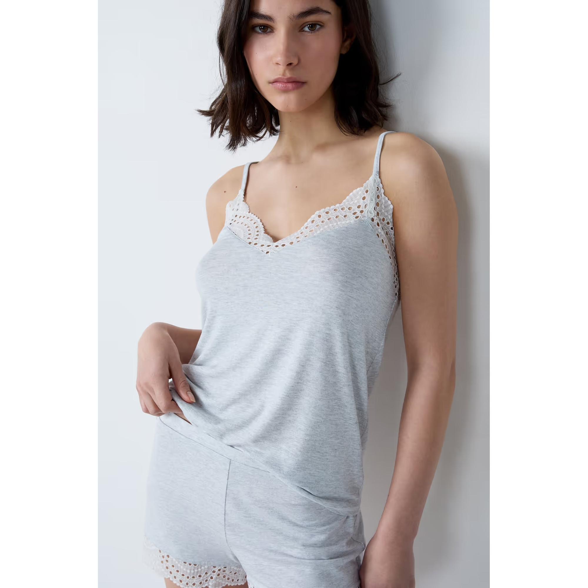 Etam Caraco Camisole avec Bordure en Dentelle  