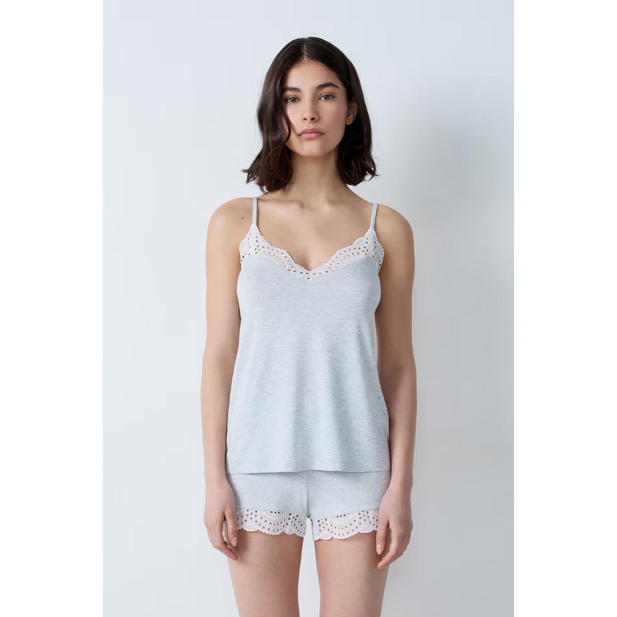 Etam Caraco Camisole avec Bordure en Dentelle  