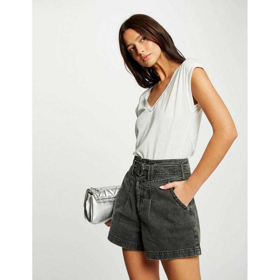 MORGAN T-shirt Scollo a V Maniche Corte  