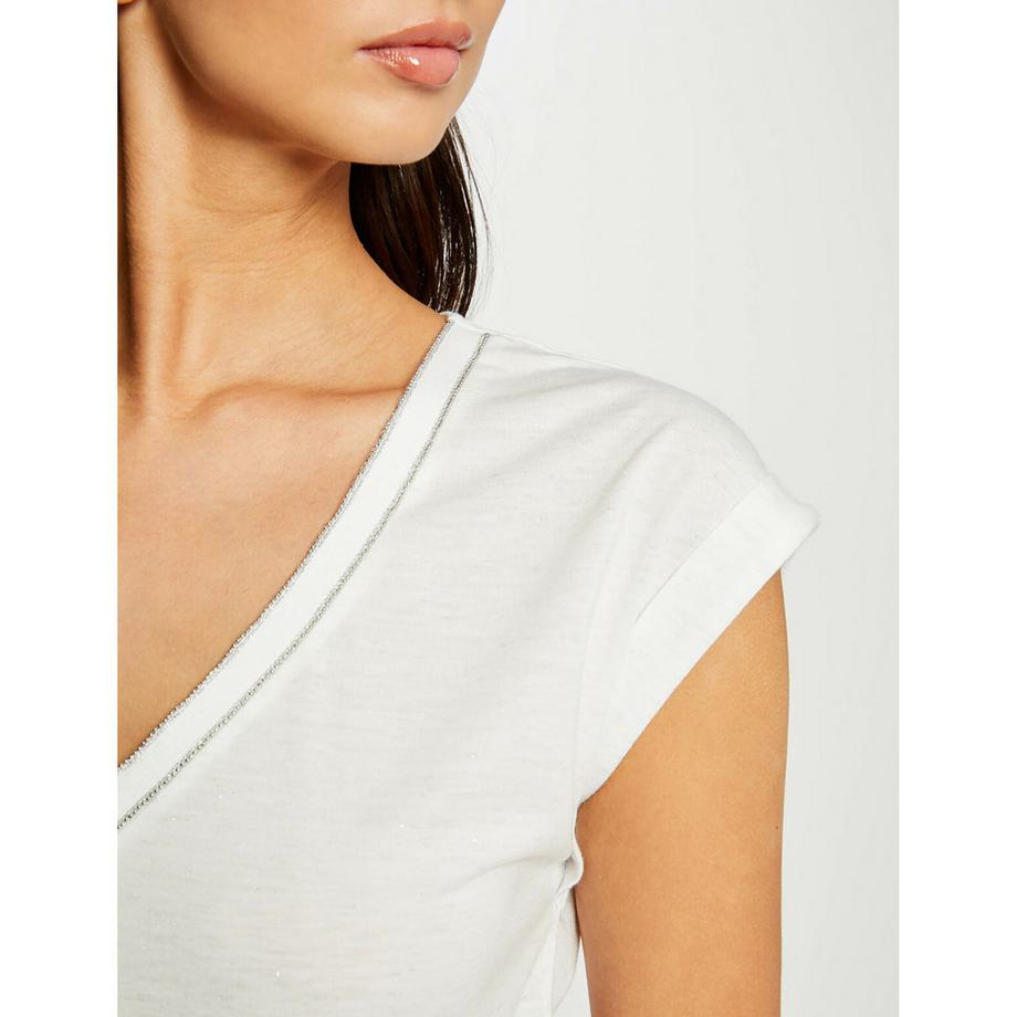 MORGAN T-shirt Scollo a V Maniche Corte  