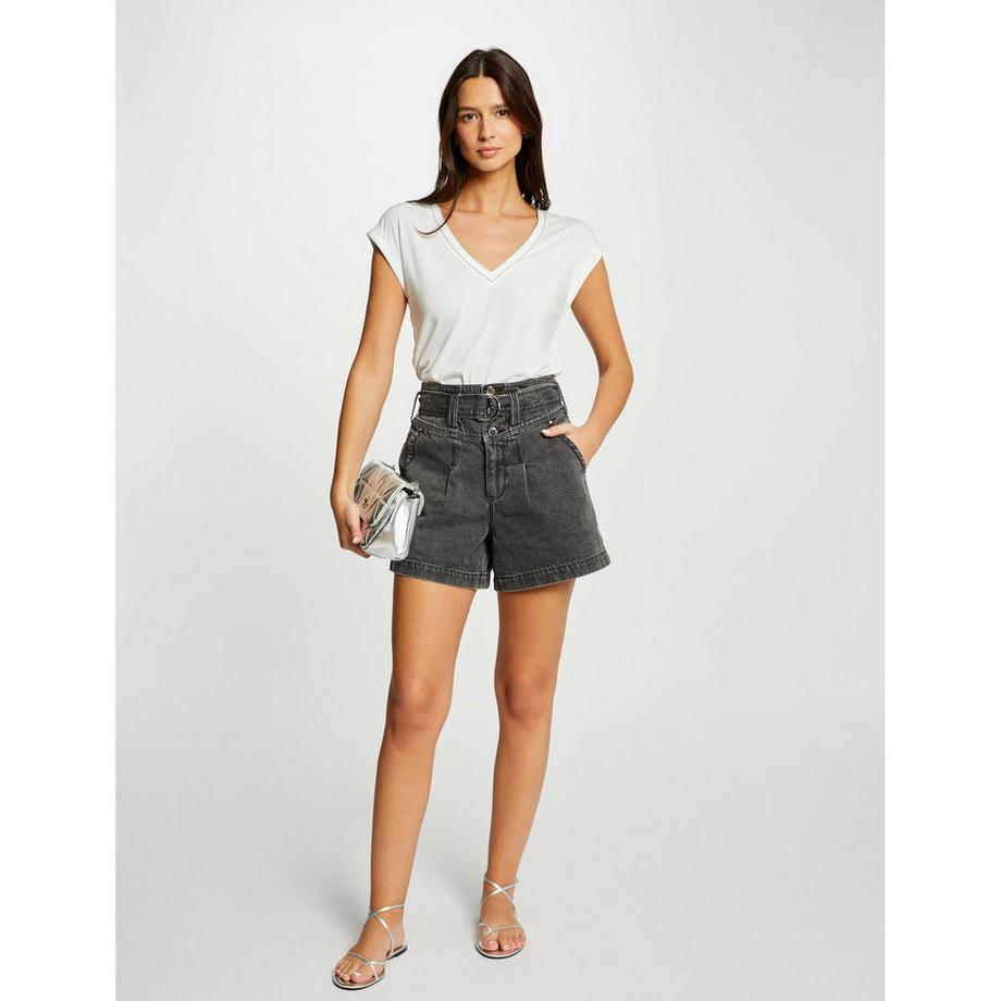 MORGAN T-shirt Scollo a V Maniche Corte  