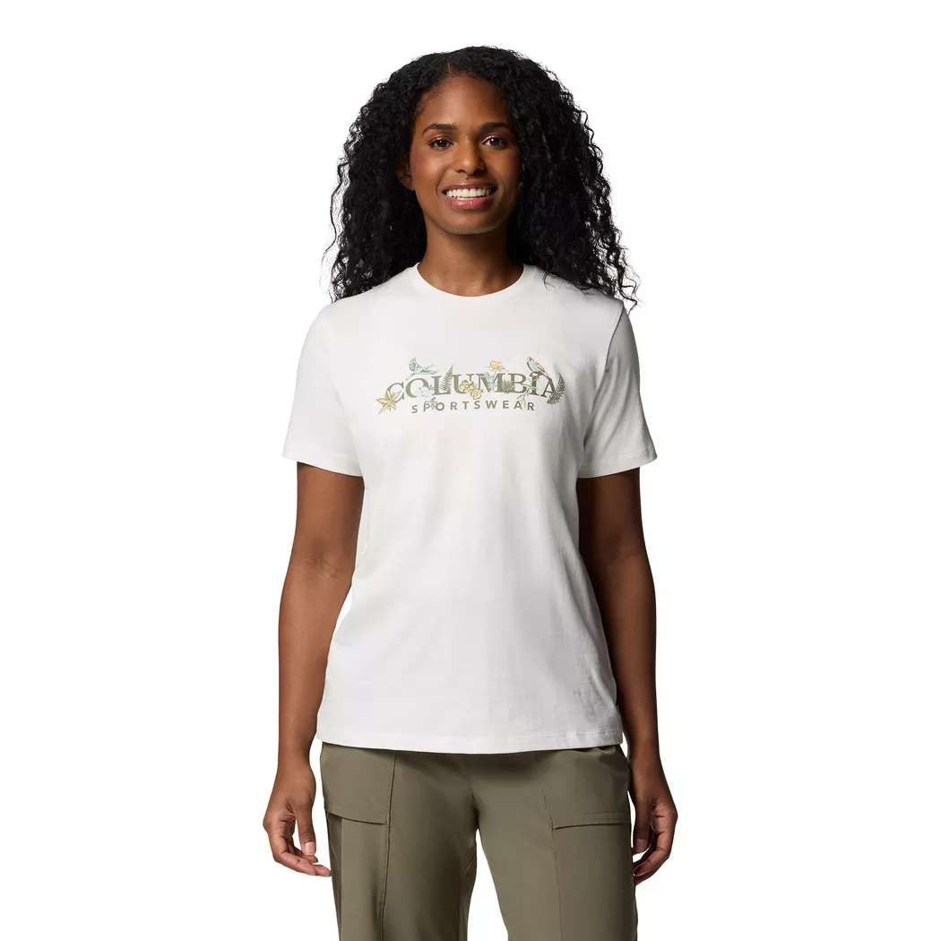 Columbia - T-Shirt, Boundless Beauty™ Logo SS Tee, M, Ecru