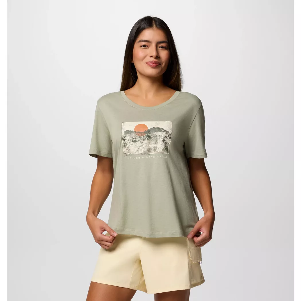 Columbia - T-Shirt, Ruby Springs™ Graphic Scoop Neck SS, M, Hellgrün