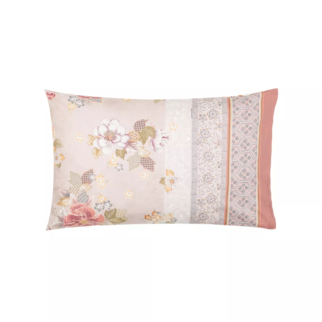 Bassetti - Kissenbezug, Hanami Kissenbezug mit Blumenmuster, 50 x 90 cm, Beige