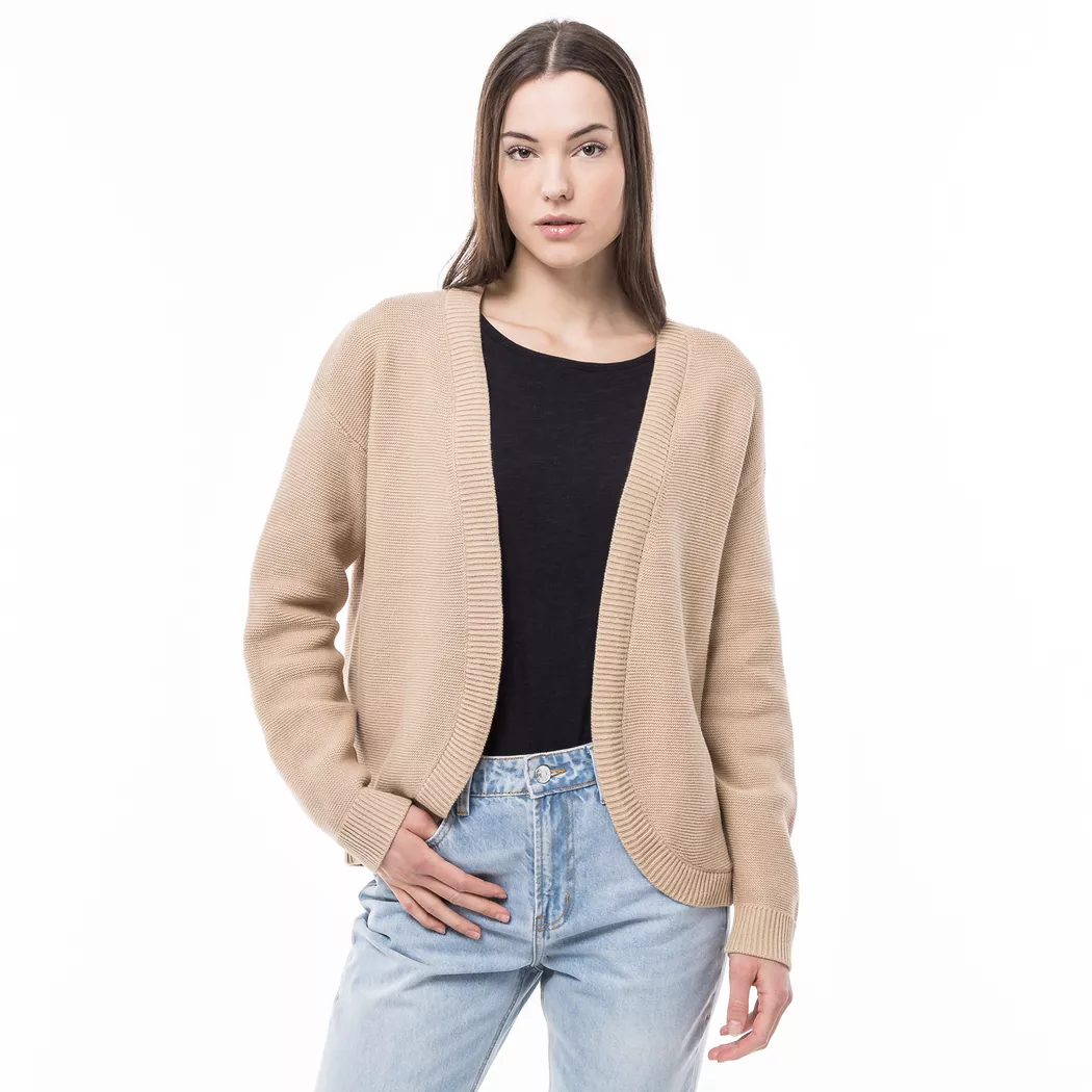 Manor Woman - Cardigan, langarm, für Damen, Sand, Größe M