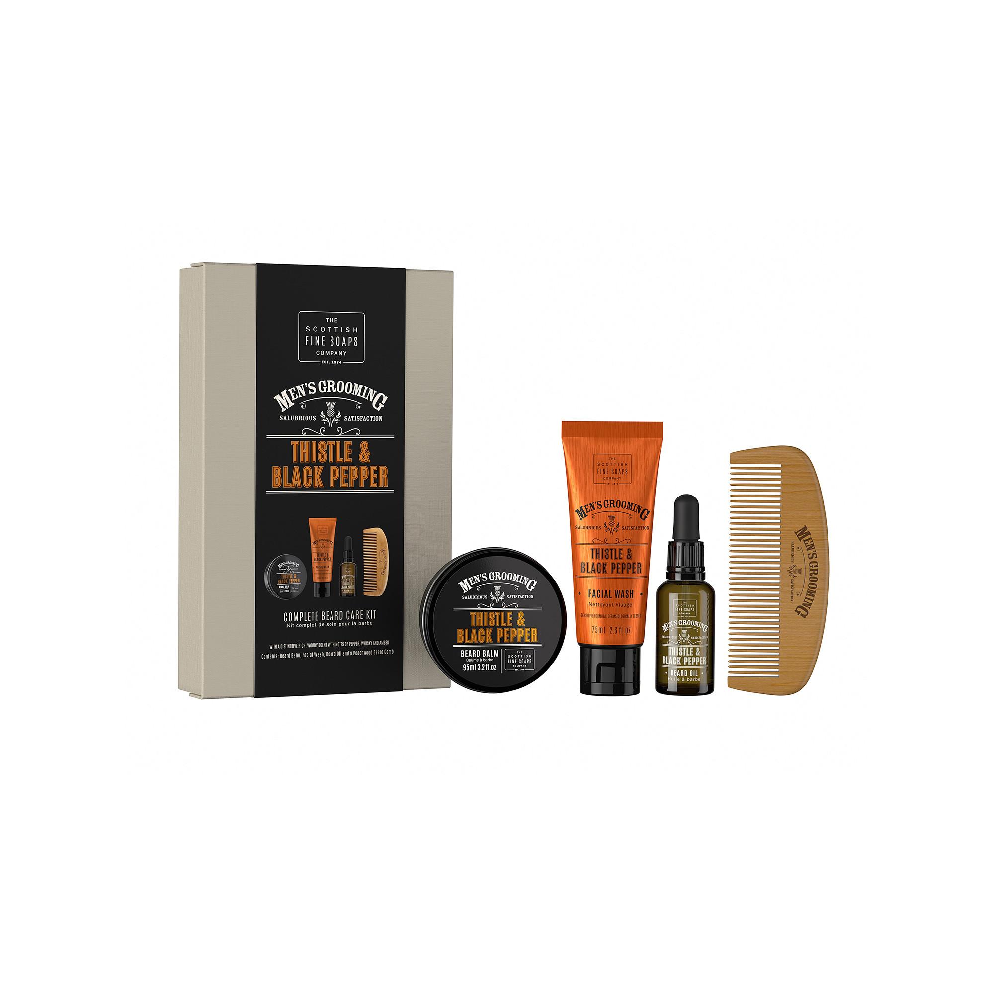 SCOTTISH FINE SOAPS SFSoap Complete Beard Care Kit Körperpflege-Geschenkset Thistle & Black Pepper  