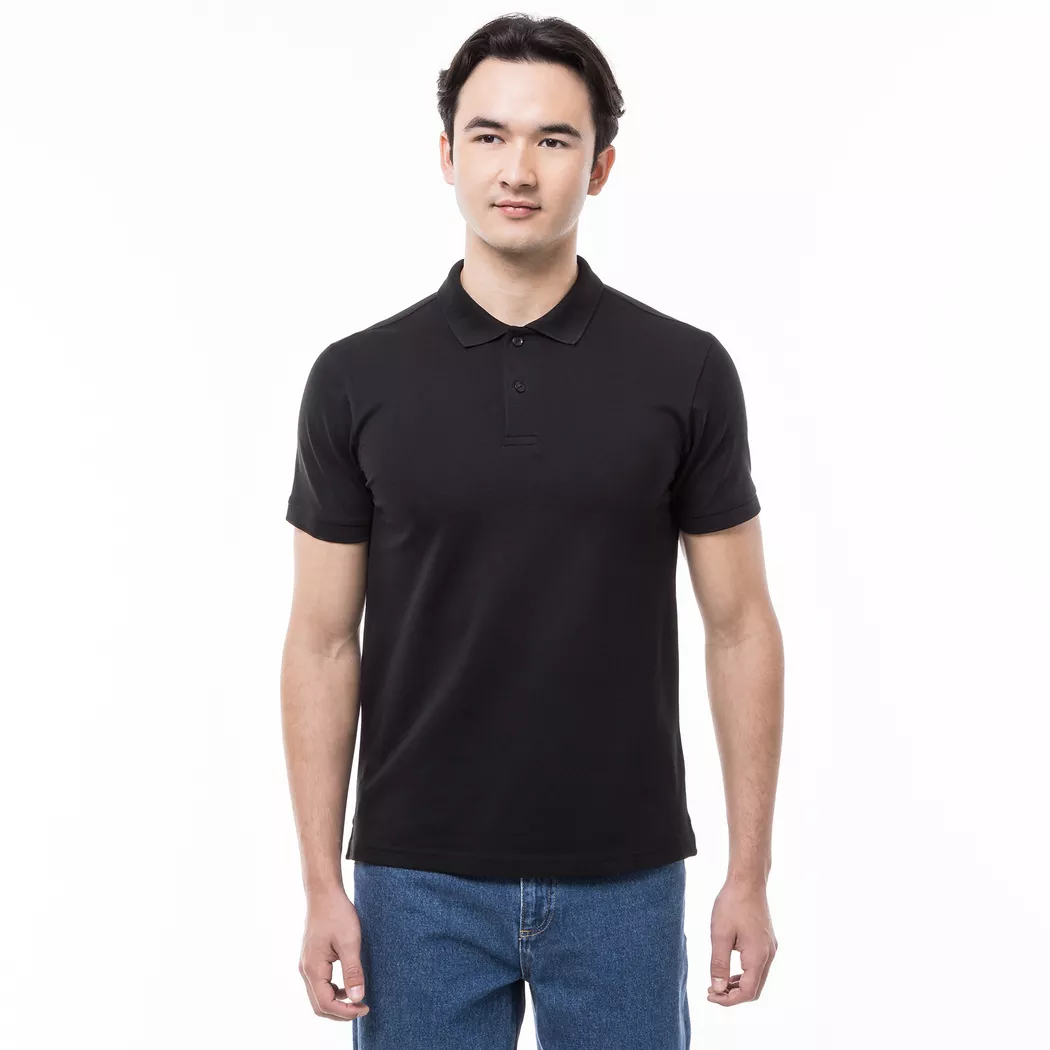 Manor Man - Poloshirt, Body Fit, kurzarm, für Herren, Black, Größe XL
