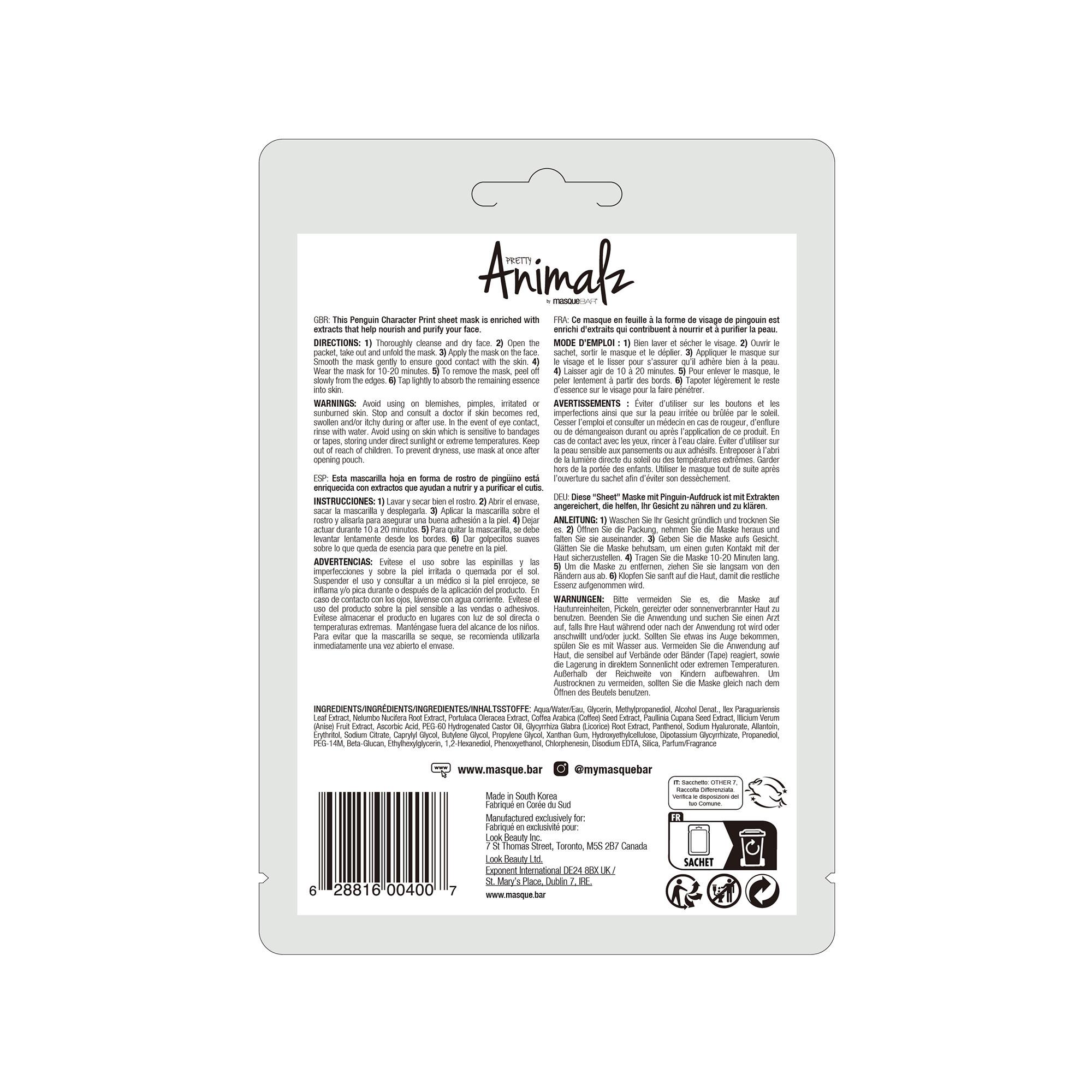 masquebar  Reinigender Pinguin Maske 