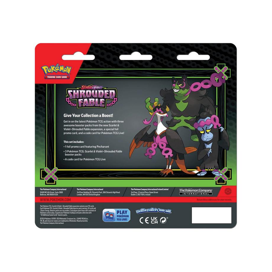 Pokemon  SV06.5 Shrouded Fable 3-Pack Blister Pecharunt 