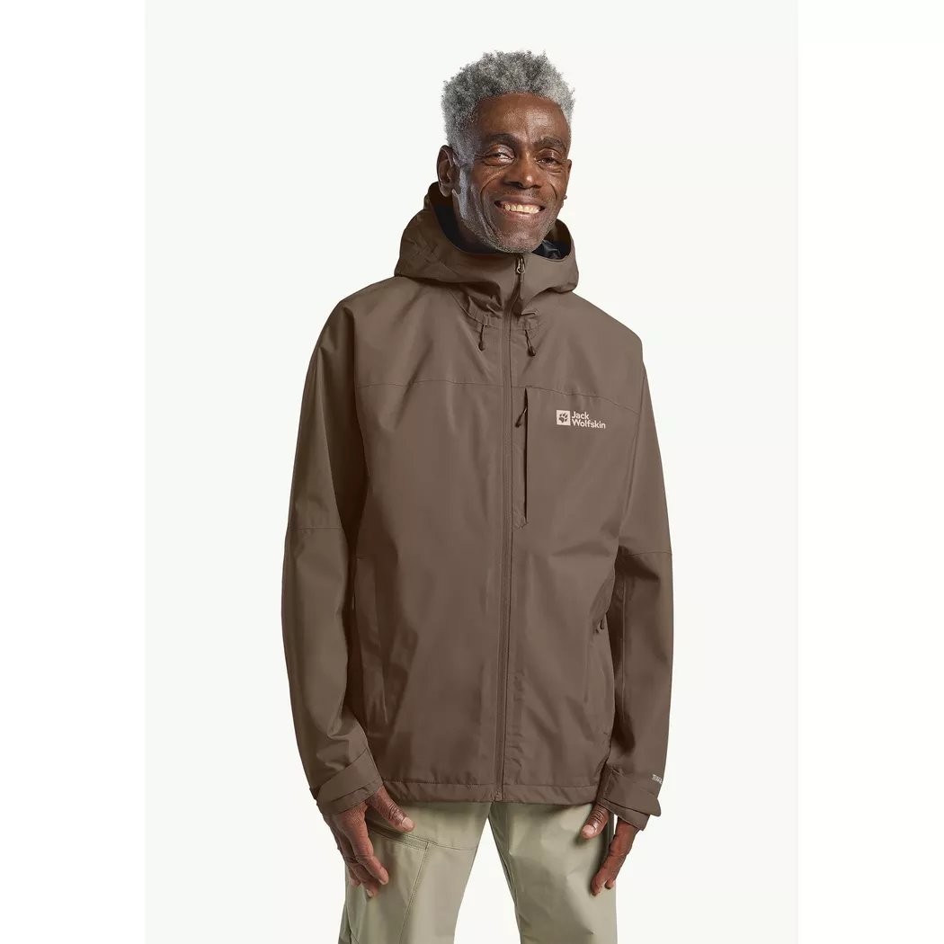 Jack Wolfskin - Trekkingjacke mit Kapuze, für Herren, Braun, Größe 2XL