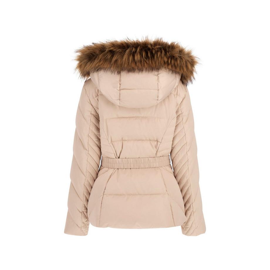 GUESS Giacca imbottita con cappuccio in pelliccia sintetica  