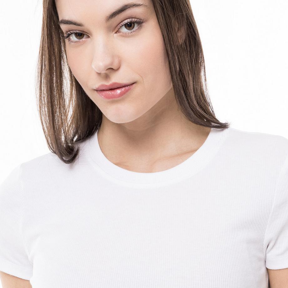 Manor Woman T-shirt Manches Courtes Côtes Col Rond  