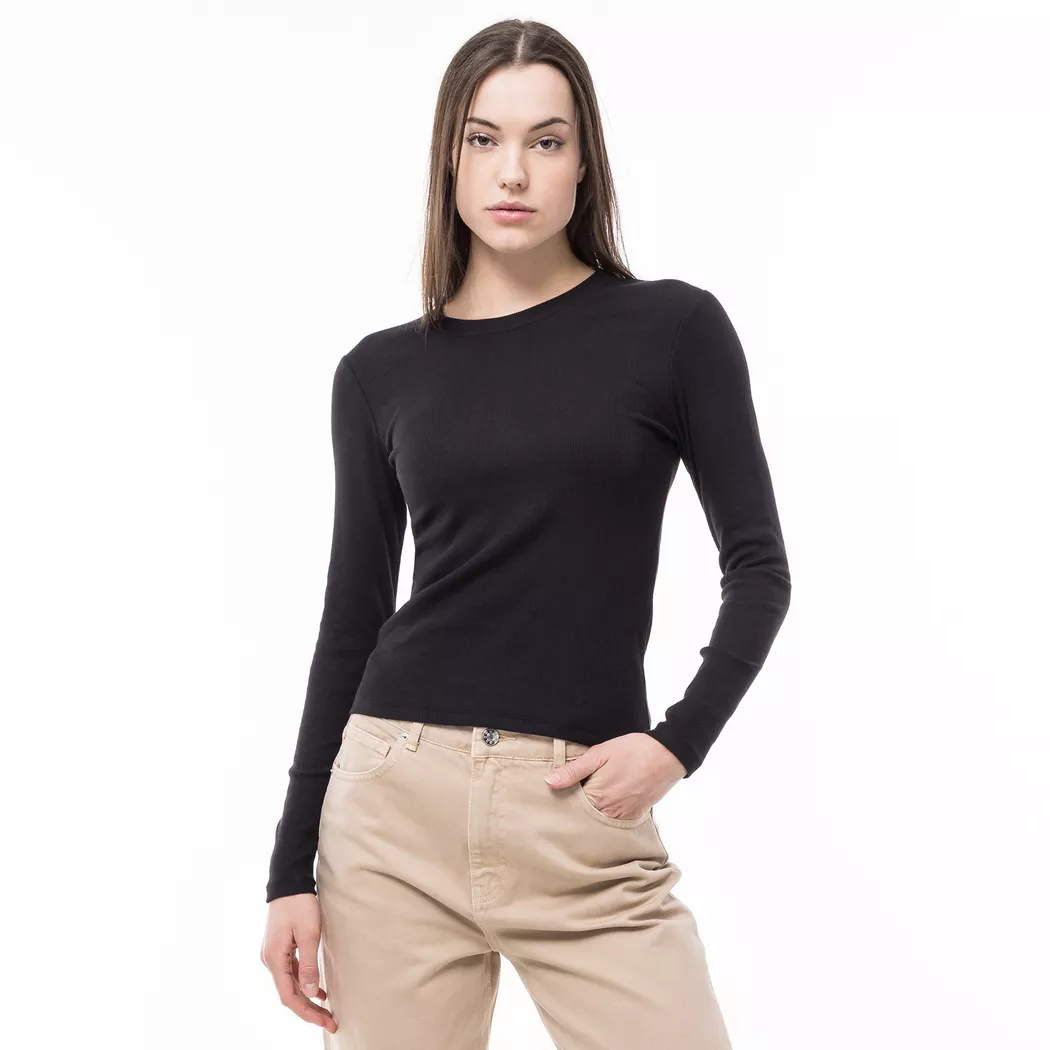 Manor Woman - T-Shirt, langarm, für Damen, Black, Größe M 2