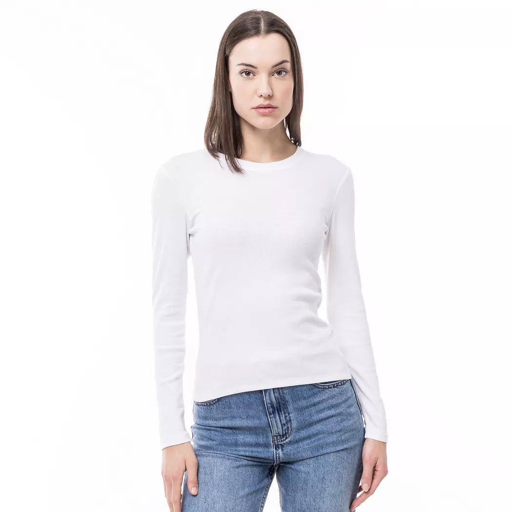 Manor Woman - T-Shirt, langarm, für Damen, Weiss, Größe M 2