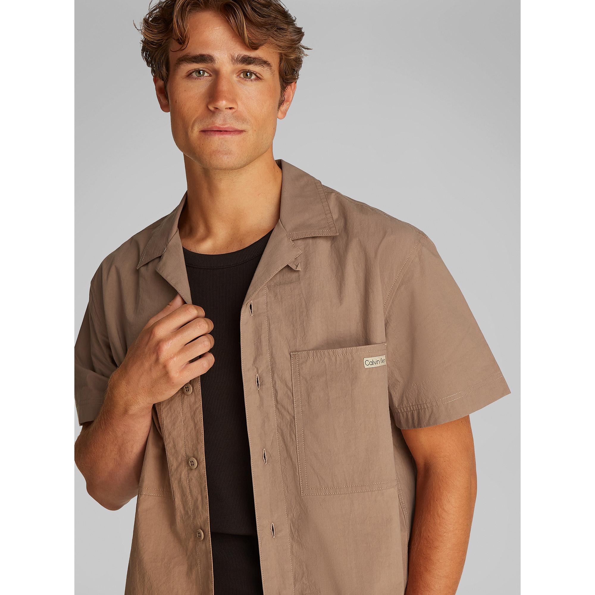 Calvin Klein Jeans Camicia Popeline Cotone Maniche Corte  