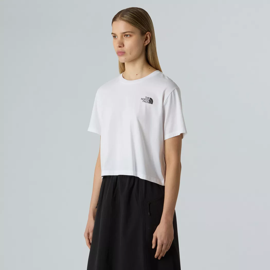 The North Face - T-Shirt, W Simple Dome Cropped Slim Tee, XL, Weiss