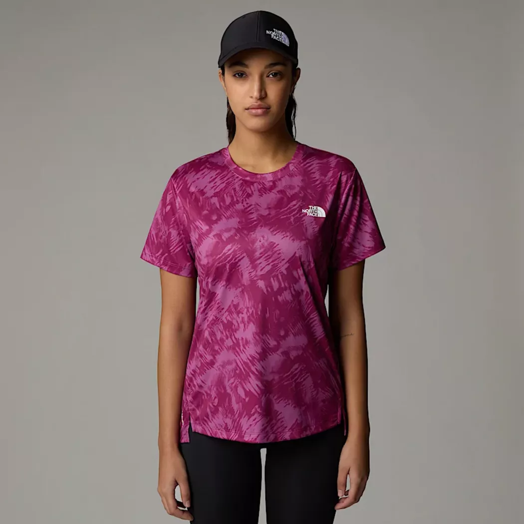 The North Face - T-Shirt, W Flex S/S Tee Reg Aop, XS, Brombeere