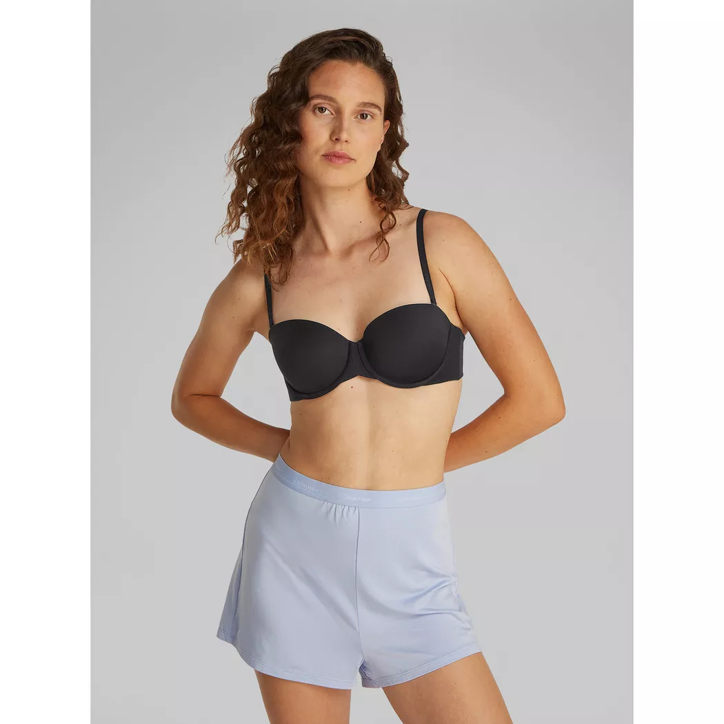 Balconette-BH "LIGHTLY LINED BALCONETTE", Damen, Gr. 70, Cup C, schwarz, Spitze, Obermaterial: 80% Polyamid, 20% Elasthan, CALVIN KLEIN UNDERWEAR, unifarben, körpernah, BHs Balconette-BH, mit Spitzeneinsatz