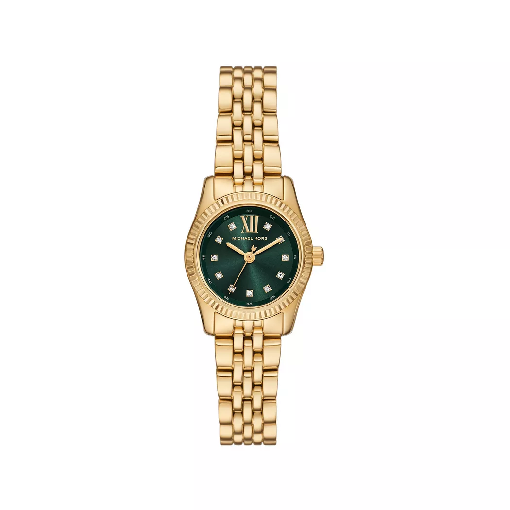Michael Kors Lexington Quartz Watch Yellow Gold Brown