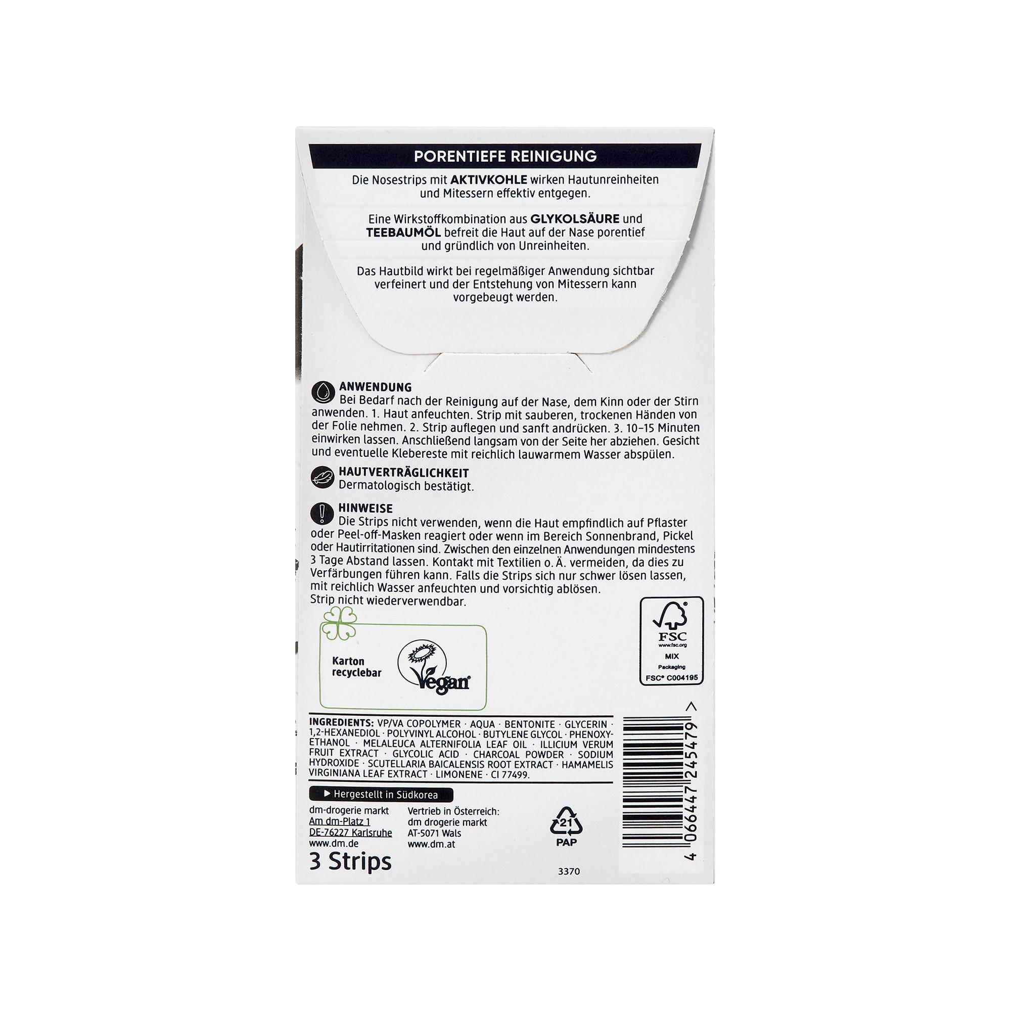 Balea  Nosestrips mit Aktivkohle 