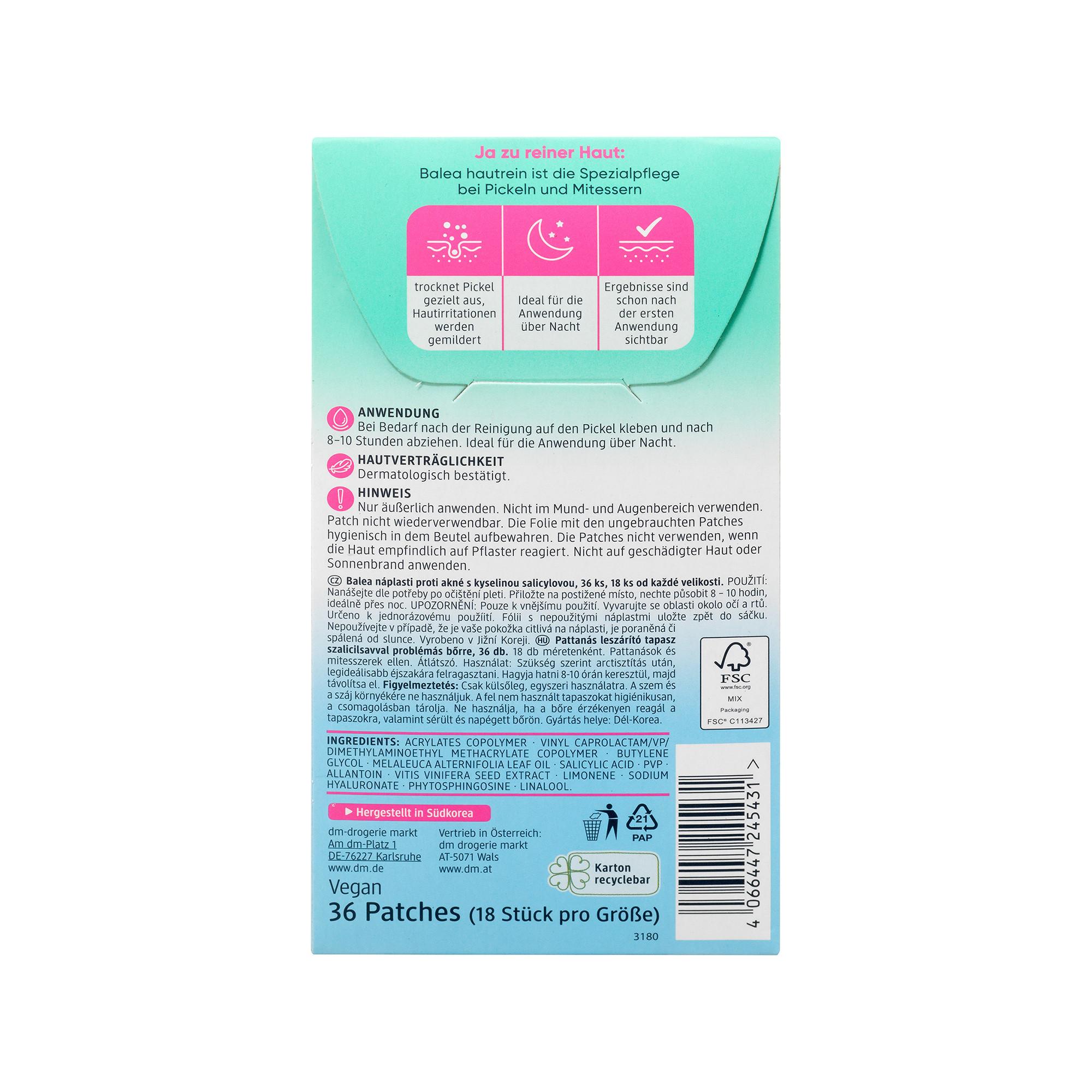 Balea  Patches anti-boutons peau propre 