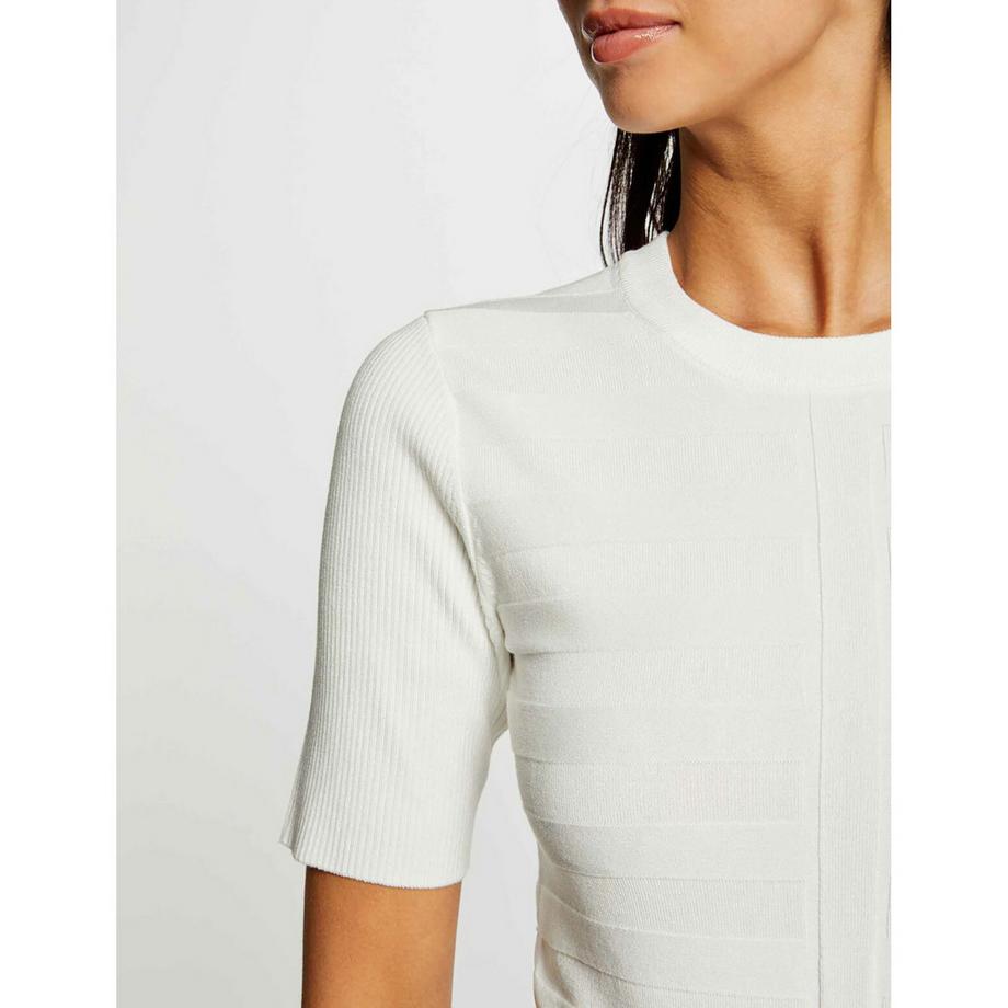 MORGAN Gerippter Kurzarm Pullover  