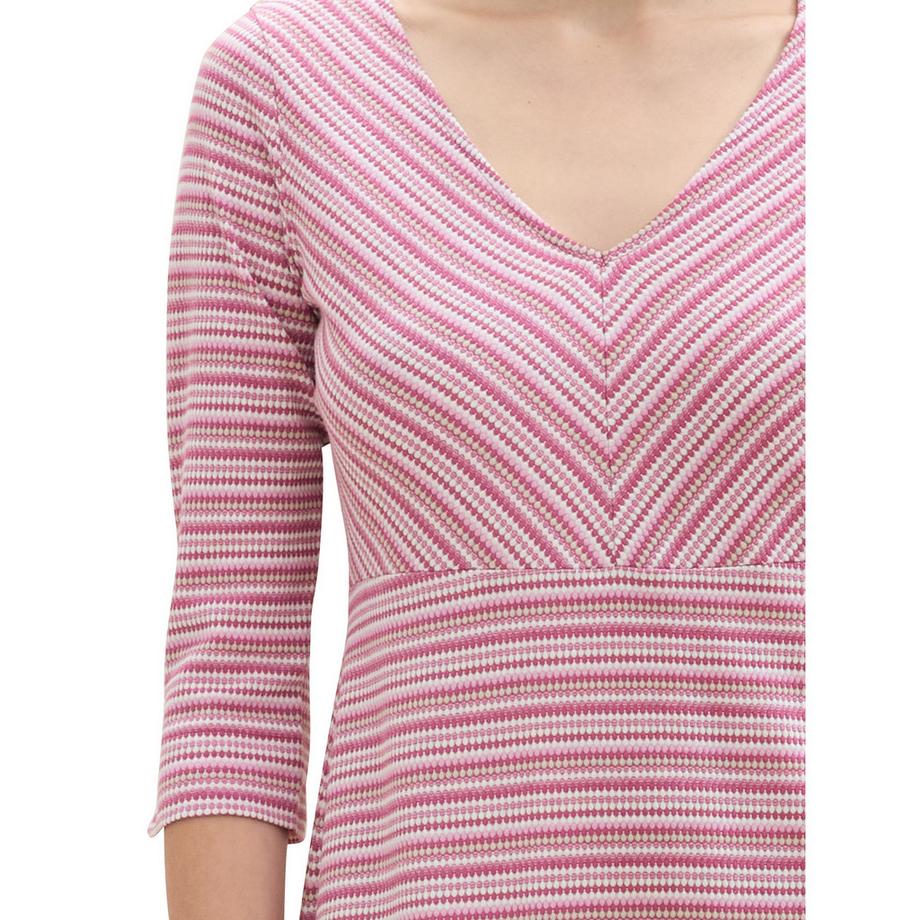 TOM TAILOR Gestreiftes V-Ausschnitt Kleid  