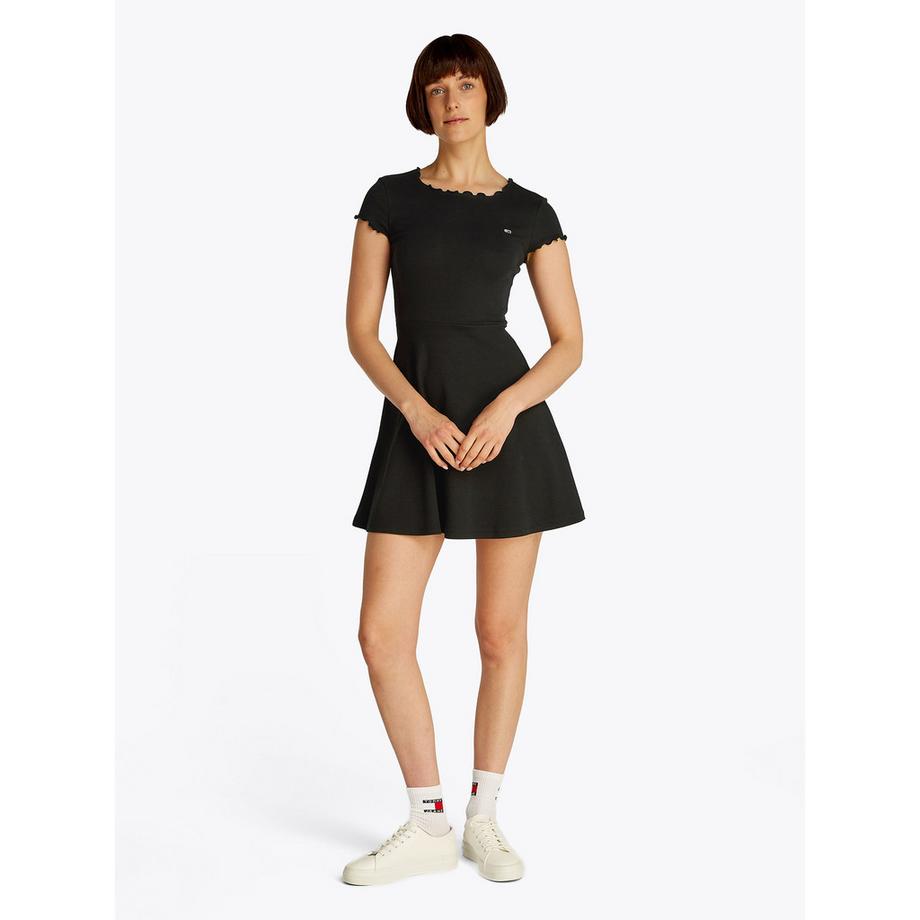 TOMMY JEANS Fit and Flare Minikleid mit Rüschen  