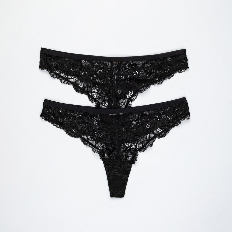 Manor Woman Lot de deux Strings en Dentelle  