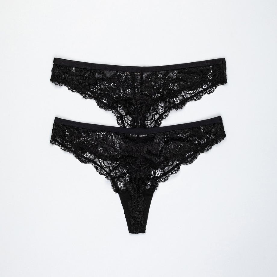 Manor Woman Lot de deux Strings en Dentelle  