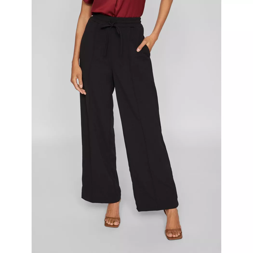 Vila Pantalon Taille Haute Clua Wide Leg Fit Black Beauty S Femme