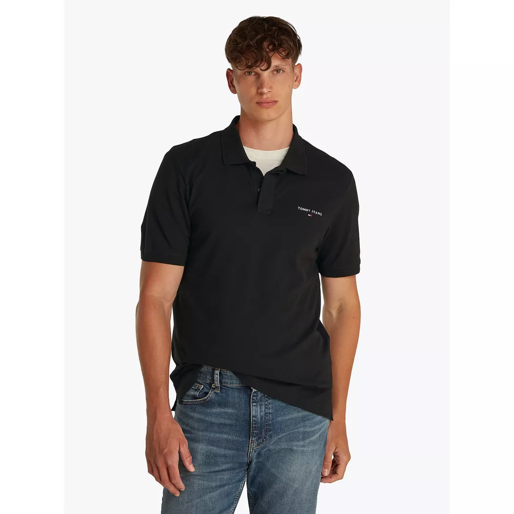 Tommy Jeans Polo à Manches Courtes Slim Placket Black M Homme