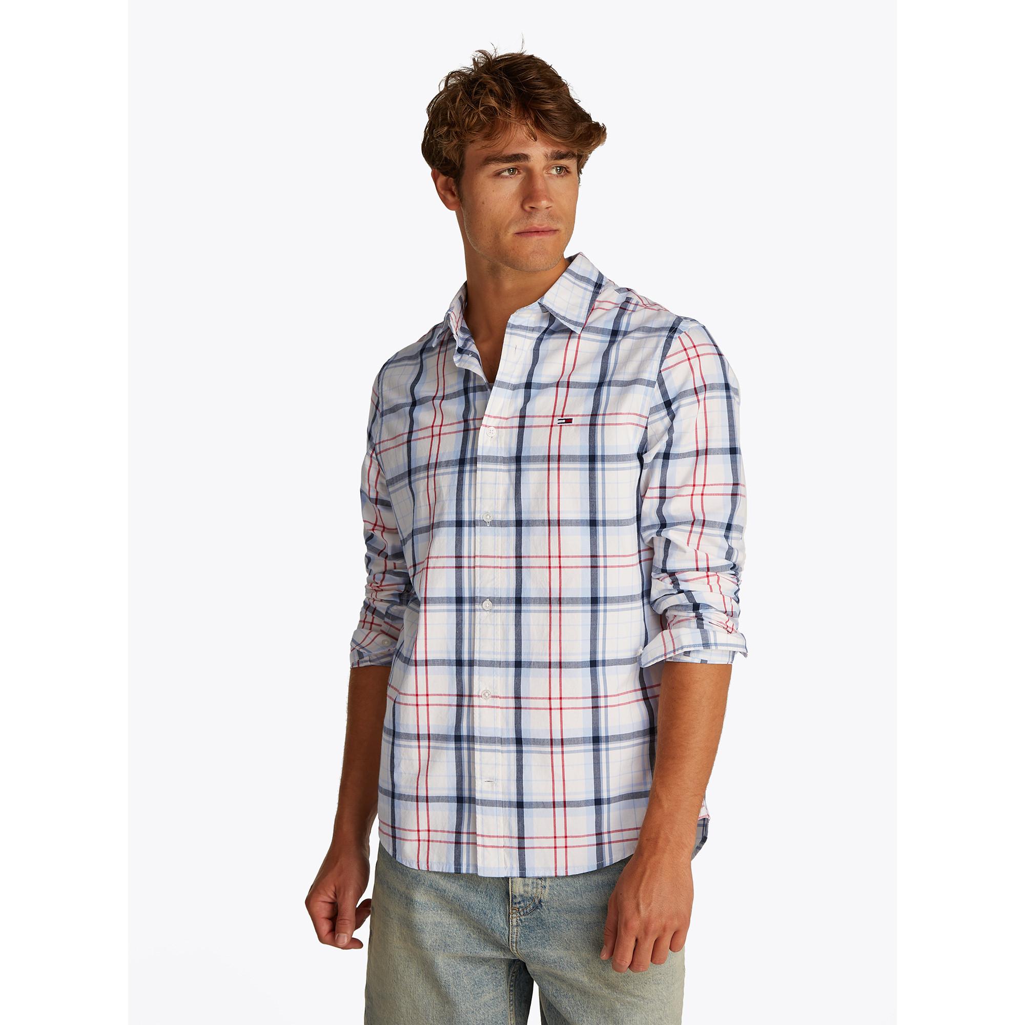 TOMMY JEANS TJM REG POPLIN CHECK LS SHIRT Camicia a maniche lunghe 