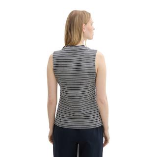 TOM TAILOR Ärmelloses gestreiftes T-Shirt mit Rollkragen  