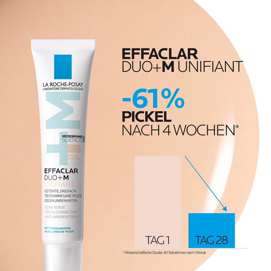 LA ROCHE POSAY Effaclar Duo+M Unifiant Soin visage teinté triple action profonde pour les peaux à tendance acnéique 