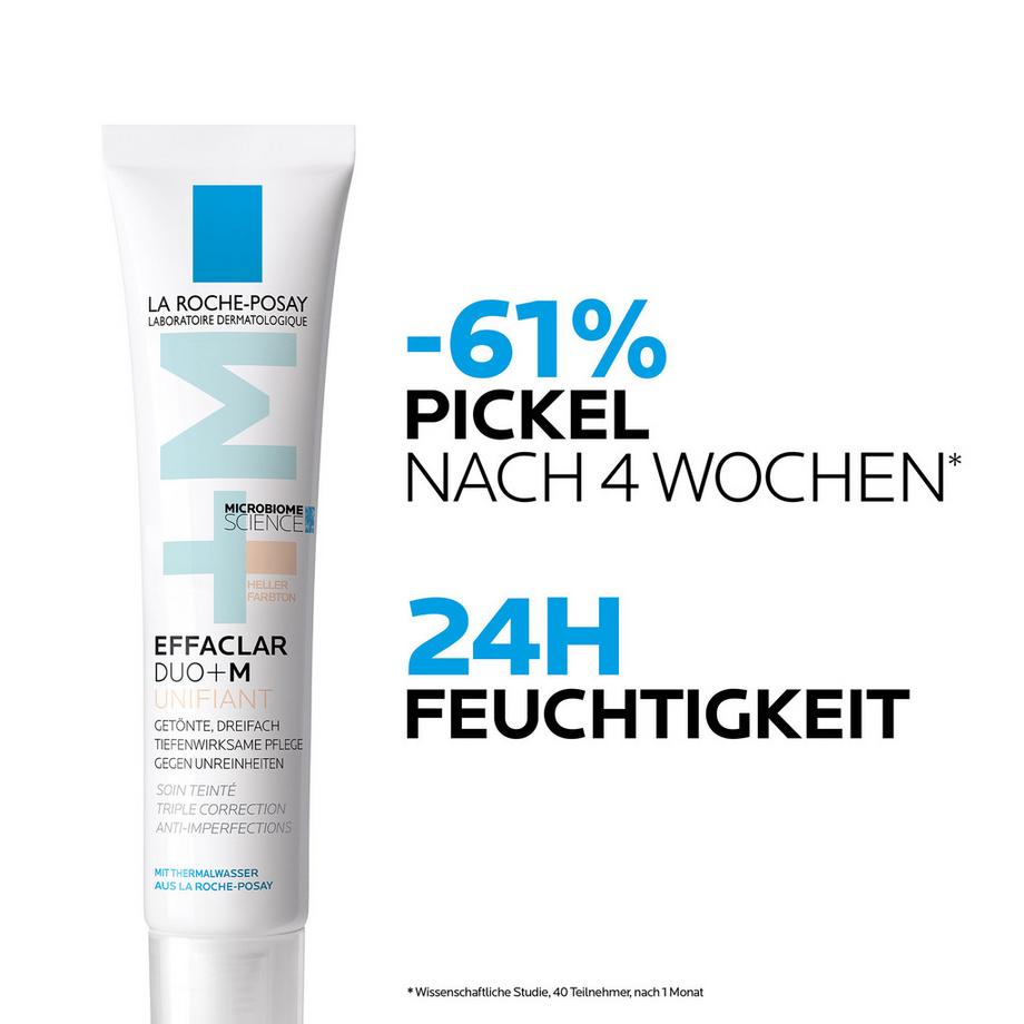 LA ROCHE POSAY Effaclar Duo+M Unifiant Soin visage teinté triple action profonde pour les peaux à tendance acnéique 