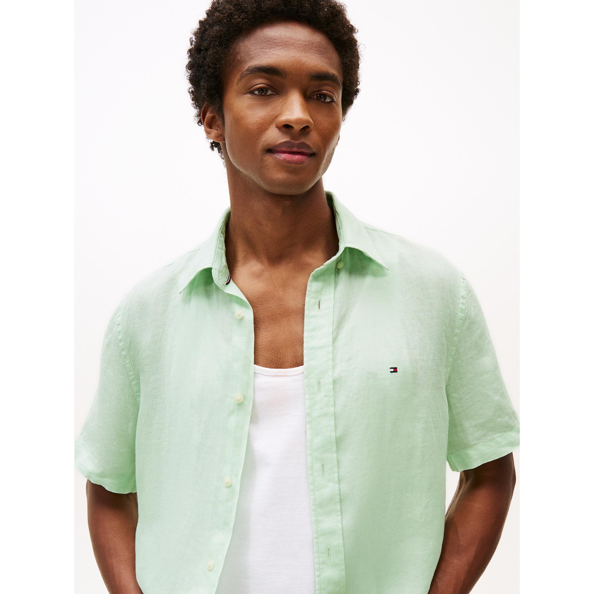 TOMMY HILFIGER Pigment Dyed Leinen RF Kurzarmhemd  