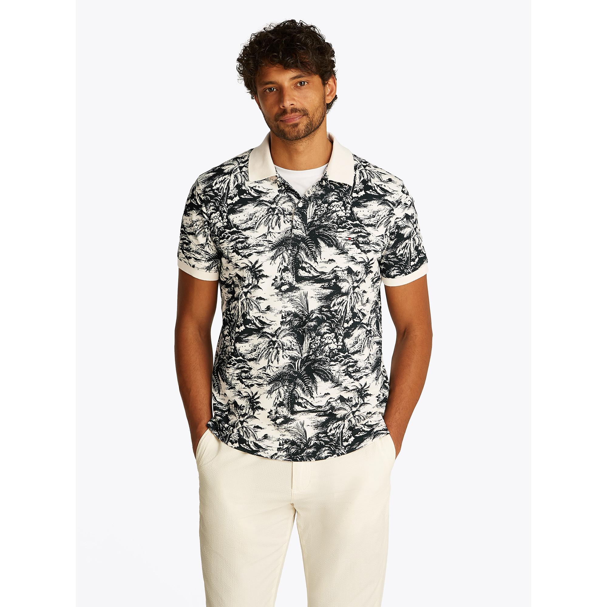 TOMMY HILFIGER ALL OVER PRINT LINEN REG POLO Polo, manches courtes 