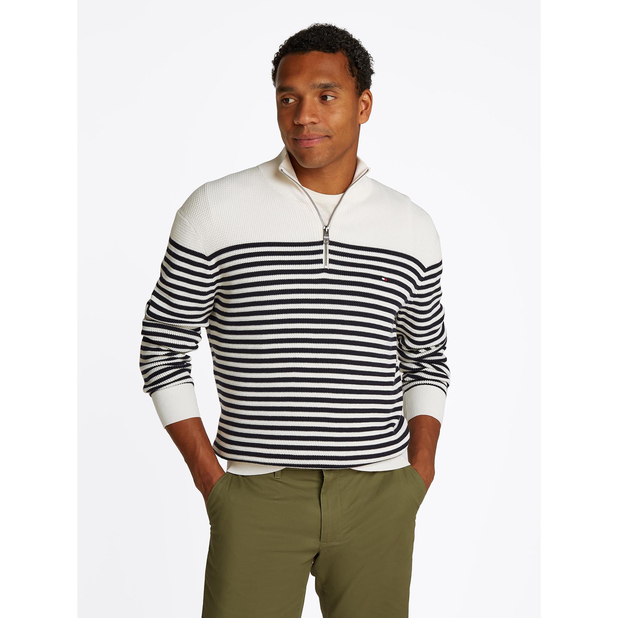 TOMMY HILFIGER RACKING STRUCTURE ZIP MOCK Pullover 