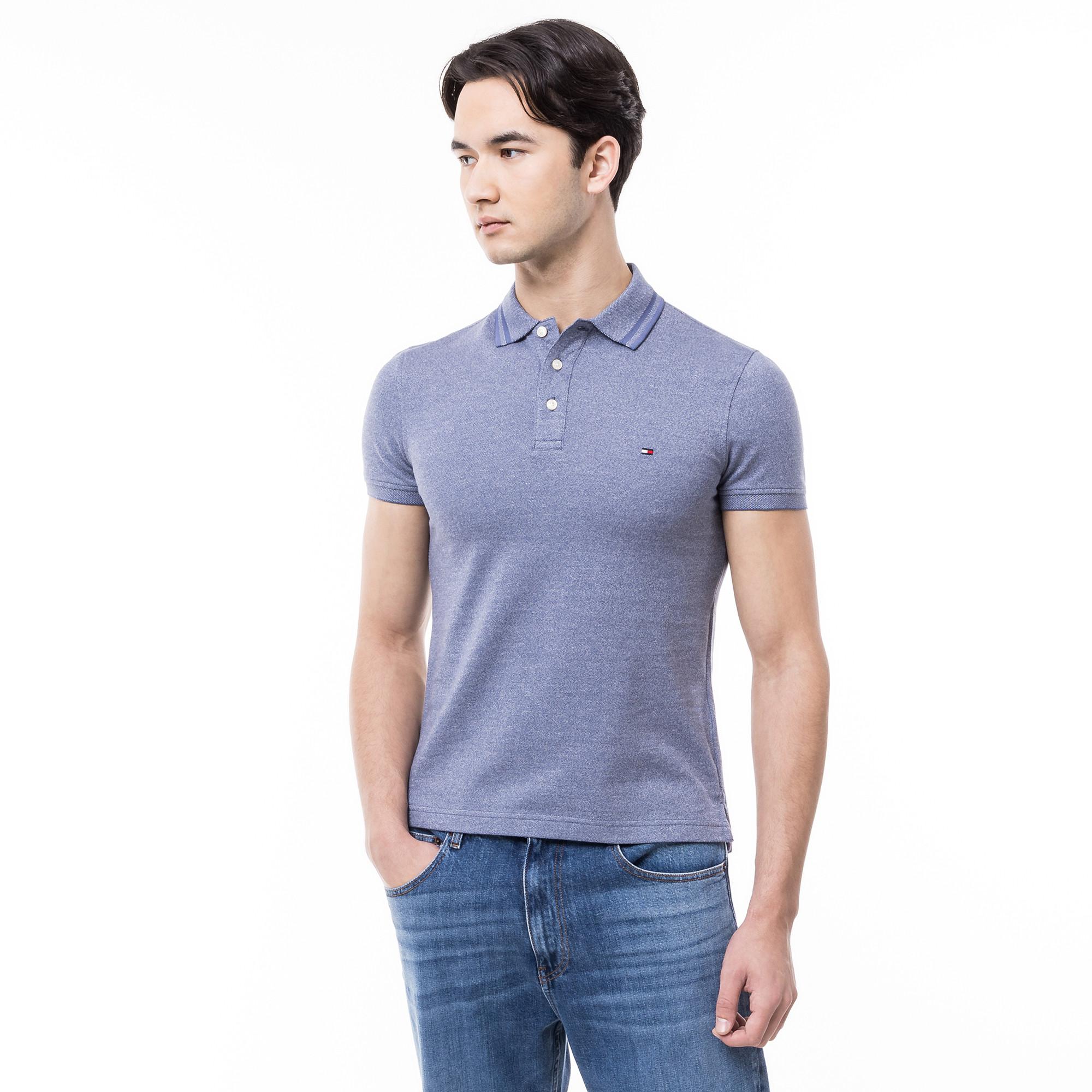 TOMMY HILFIGER PRETWIST MOULINE SLIM FIT POLO Polo, maniche corte 