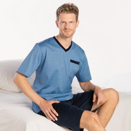 ISA bodywear Kurzarm V-Ausschnitt Pyjama Set  