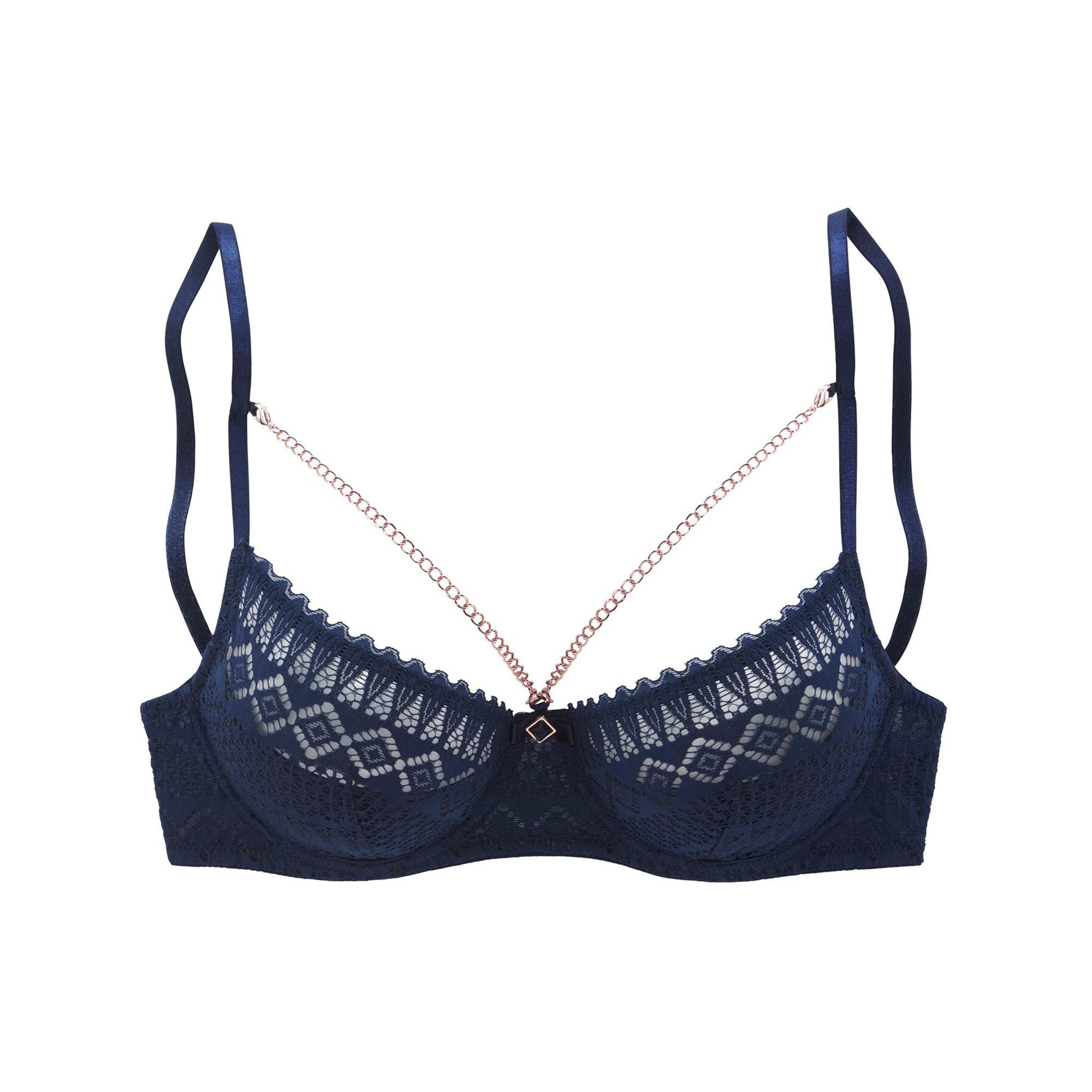 Soutien-Gorge Push-Up Diesel FR90B/EU75B Bleu Denim - Neuf Avec Étiquettes - Polyester/Coton