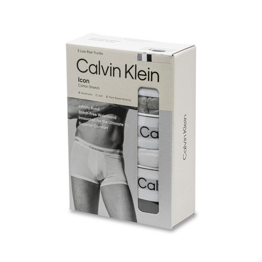 Calvin Klein Icon Cotton Stretch Low Rise Trunks Confezione da 3  