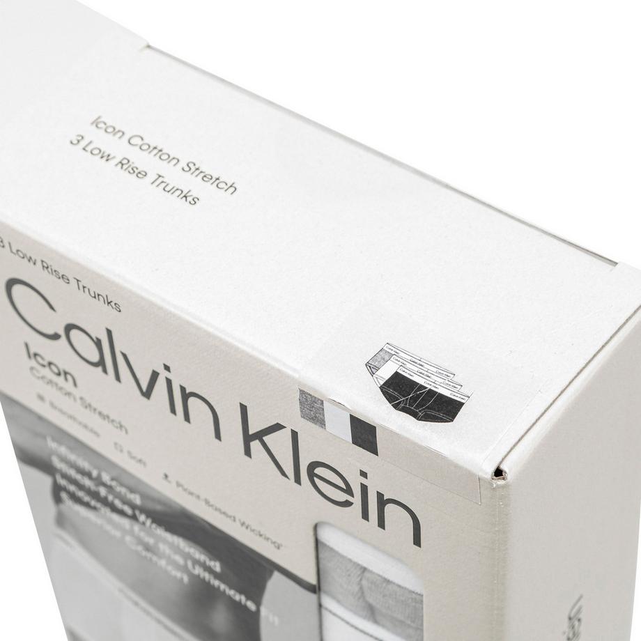 Calvin Klein Icon Cotton Stretch Low Rise Trunks Confezione da 3  
