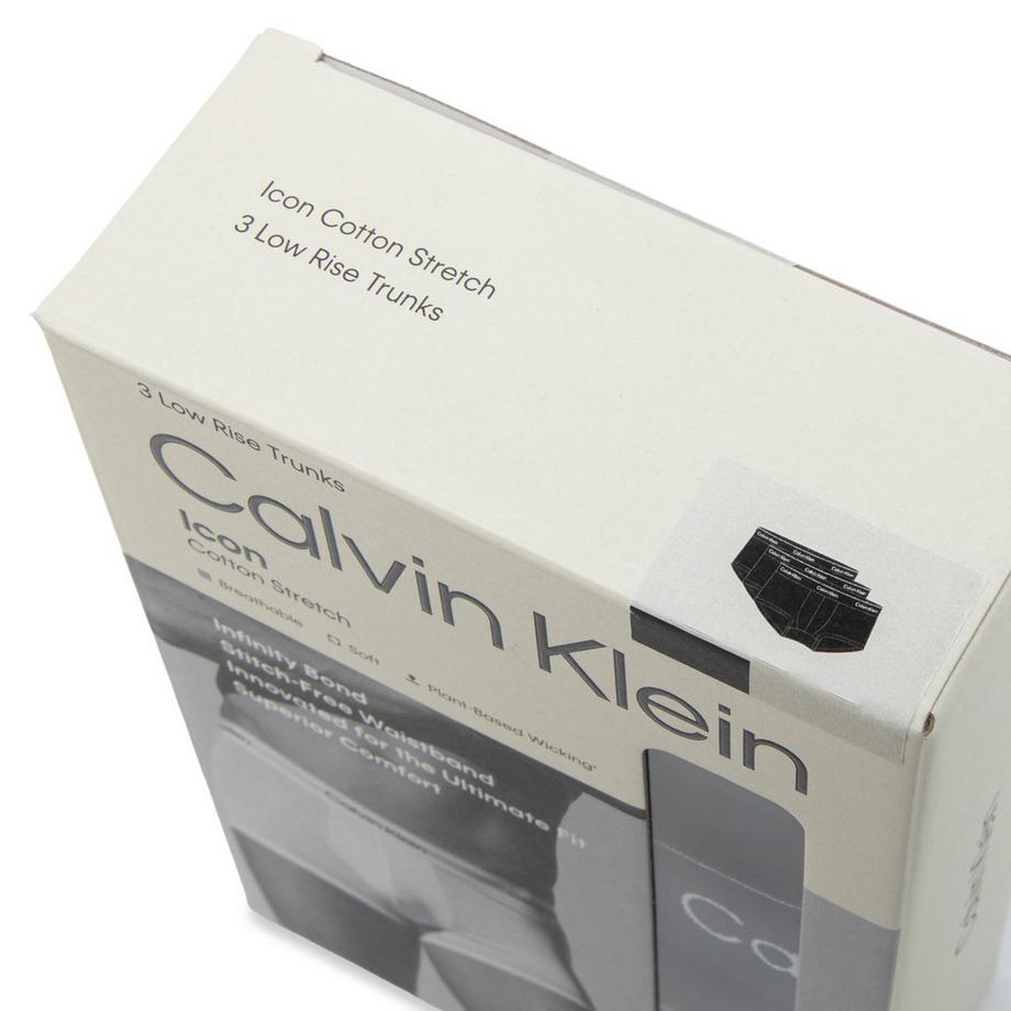 Calvin Klein Icon Cotton Stretch Low Rise Trunks Lot de 3  