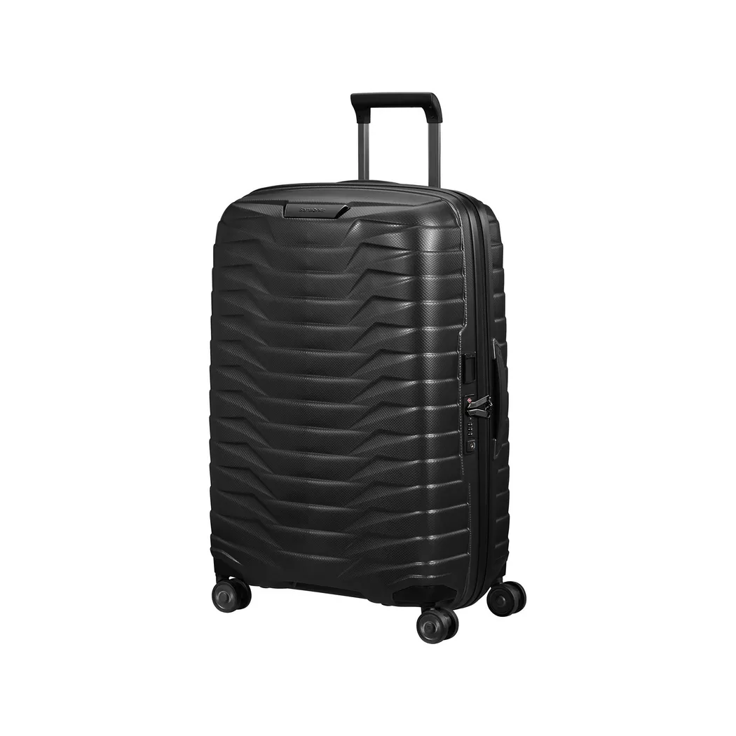 Hartschalen-Trolley SAMSONITE "PROXIS, verschiedene Größen und Farben", Gr. B/H/T: 48cm x 69cm x 29cm 75 l, schwarz (matt graphite), Polypropylen, unifarben, festlich, Koffer, Trolley Reisegepäck Hartschalenkoffer Reisekoffer TSA-Zahlenschloss