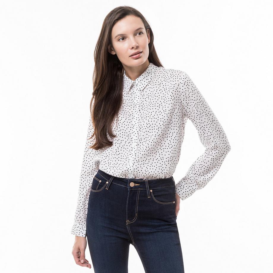 Manor Woman Gepunktete Langarmbluse  